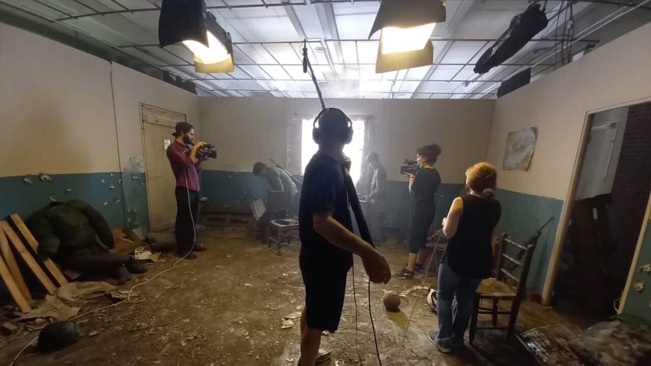 Set de filmación de "40 abriles"