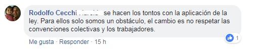 El descargo de Cecchi por la no aplicación de la ley. (Captura)