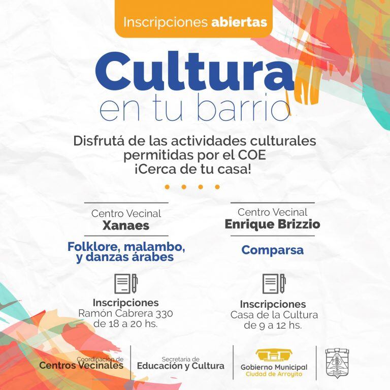 Cultura en tu barrio en Arroyito