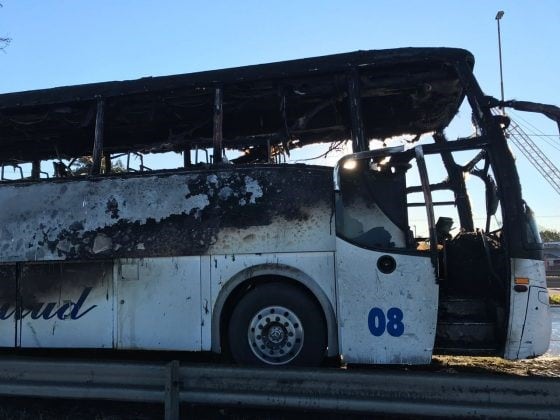 El colectivo se incendió esta mañana en la ciudad  capital. (Sin Mordaza)