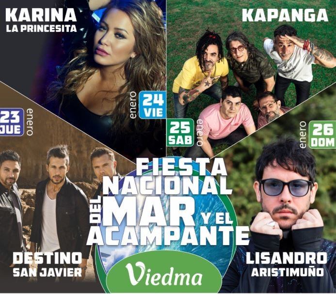 Bandas que dirán presente en la Fiesta del Mar y del Acampante (web).