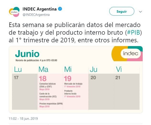 El Indec dará a conocer este martes los datos de pobreza e indigencia de mayo (Foto: captura Twitter)