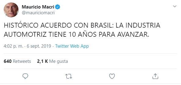 El Gobierno extendió por 10 años el acuerdo de libre comercio automotriz con Brasil.