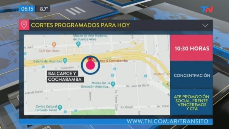 A las 10.30, concentración en Balcarce y Cochabamba.