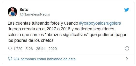 Los tuits a favor y en contra: #YoApoyoAlosRugbiers (Twitter)