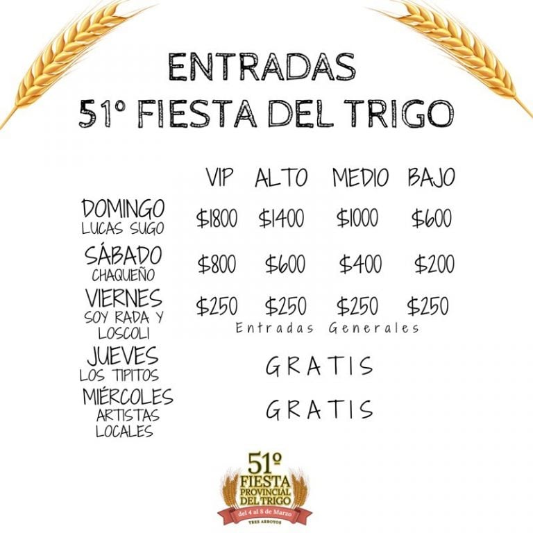 Entradas fiesta del trigo