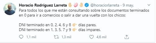 El funcionario publicó en su cuenta oficial de Twitter un tuit donde explicó qué ocurre con los DNI que terminan en "0" y puso fin a la controversia.