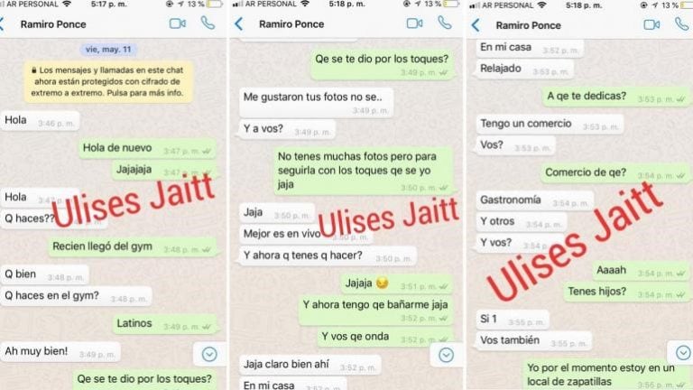 Ulises Jaitt difundió supuestos chats comprometedores de la pareja de Florencia Peña