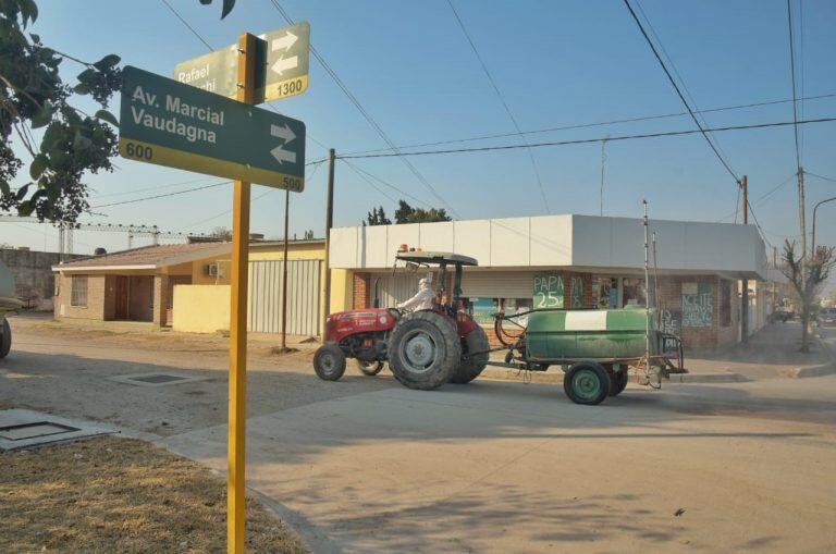 Sanitizacion de las calles de Arroyito