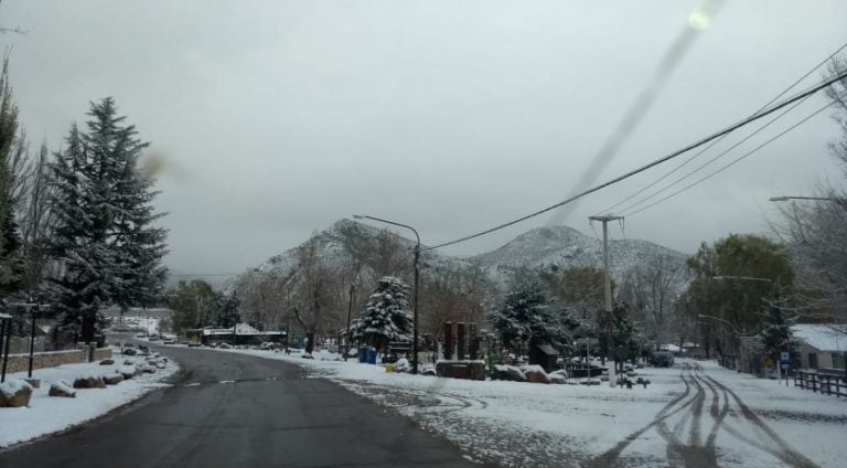 Así quedó el Manzano Histórico tras la nevada.