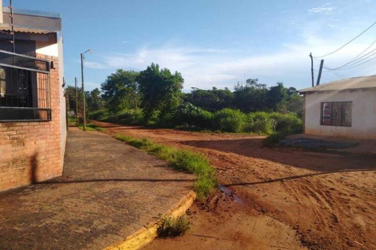 Lugar del hecho en el barrio Las Palmeras.