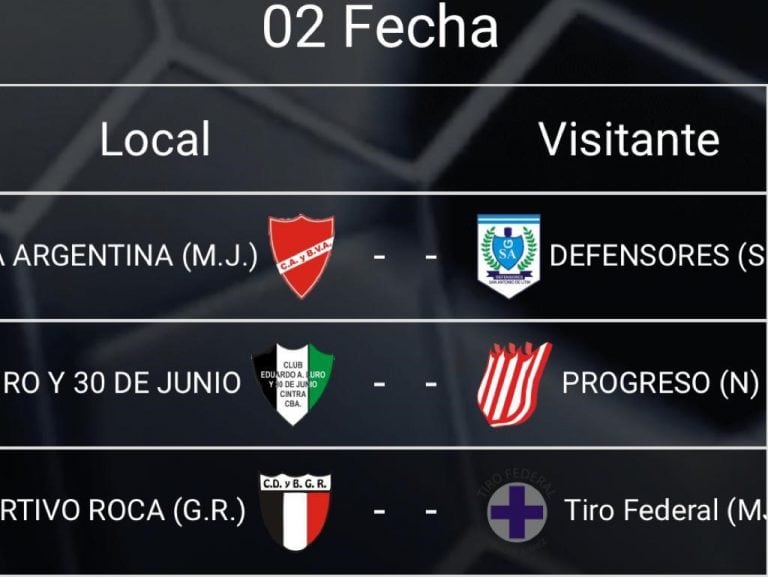 Fecha dos divional B de la Liga Bellvillense.