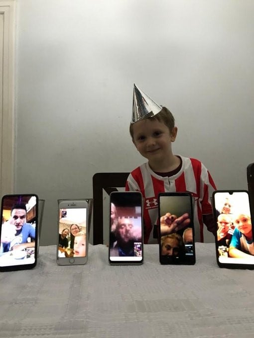 El pequeño festejó sus 5 años e cuarentena (@franlasta)