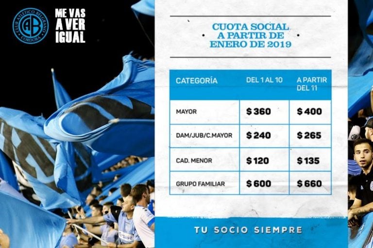 Belgrano socios cuota