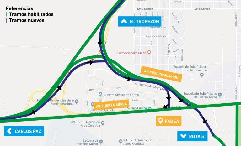 Accesos habilitados (Gobierno de Córdoba)