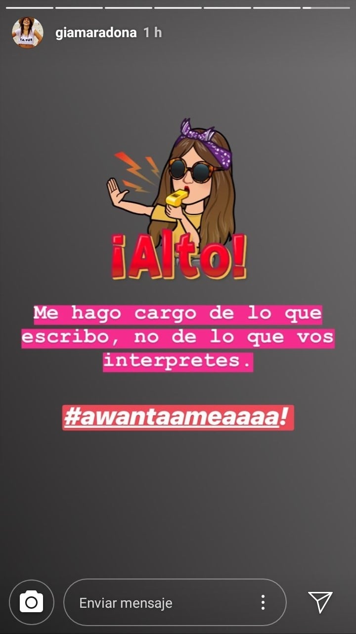 Las stories de Giannina Maradona