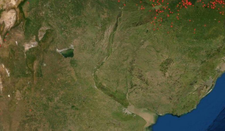 Las lluvias permitieron apagar los focos de incendio en el humedal. (NASA/FIRMS)