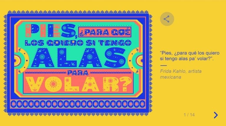 A través de su doodle, Google propuso una serie de placas con frases inspiradoras de mujeres reconocidas de distintos puntos de planeta