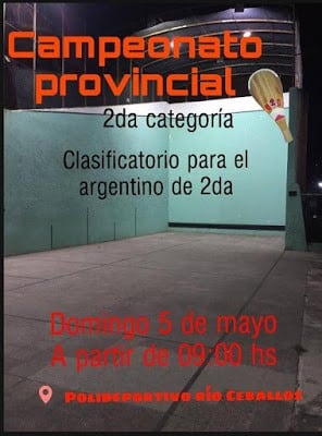 Campeonato provincial del frontón en Río Ceballos.