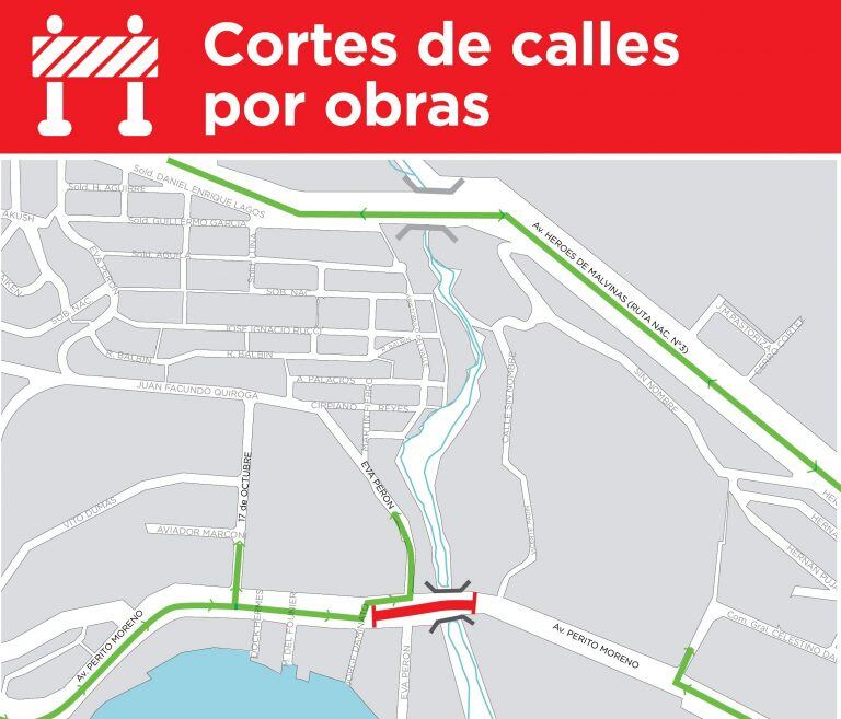 Corte por obras en puente sobre el Arroyo Grande