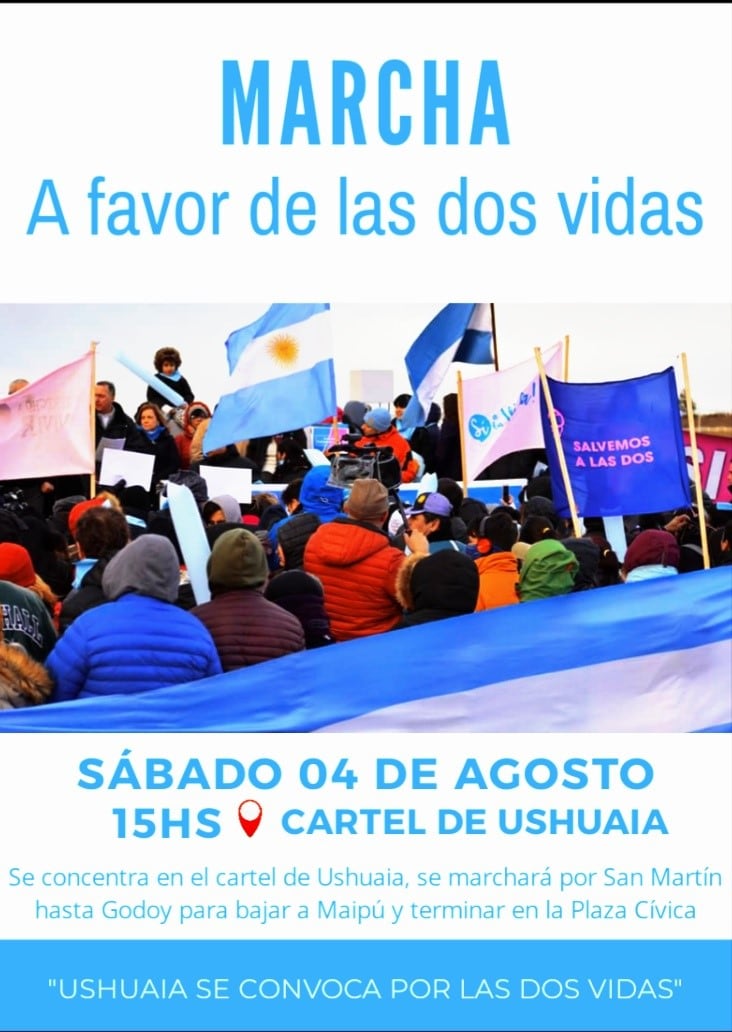 Marcha a favor de las dos vidas. Ushuaia