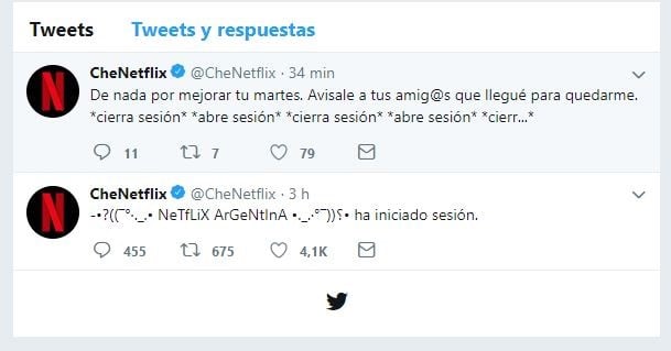 Netflix aprovechó la movida y anunció su cuenta de Argentina. (Captura Twitter)