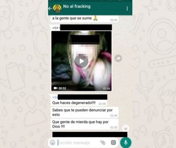 La publicación en el whatsapp por error.