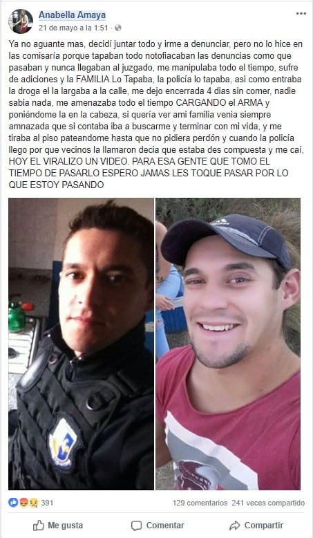 Denuncias del perfil de facebook de Anabella