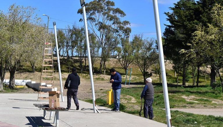 nueva luminaria plaza malvinas argentinas