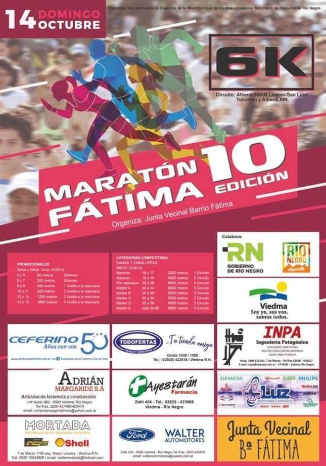 Se viene una gran maratón para toda la familia en Viedma