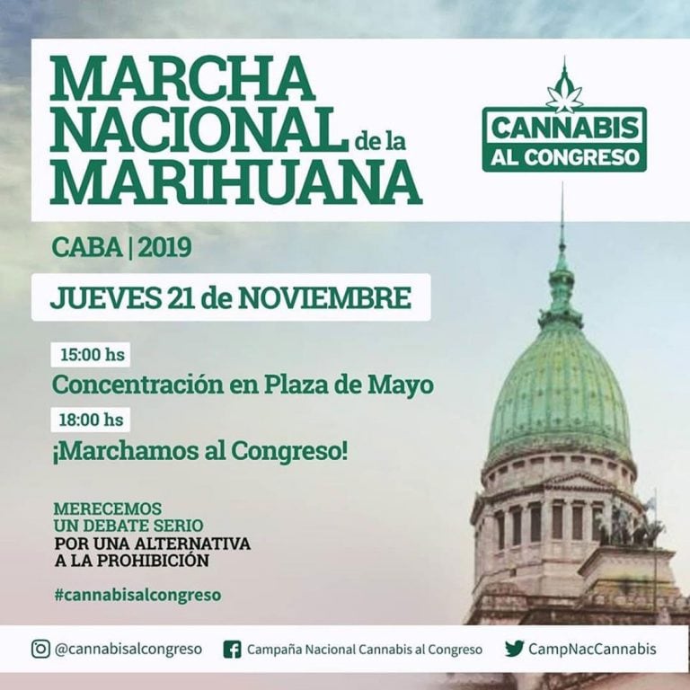 Marcha a favor del cannabis para todos sus usos.