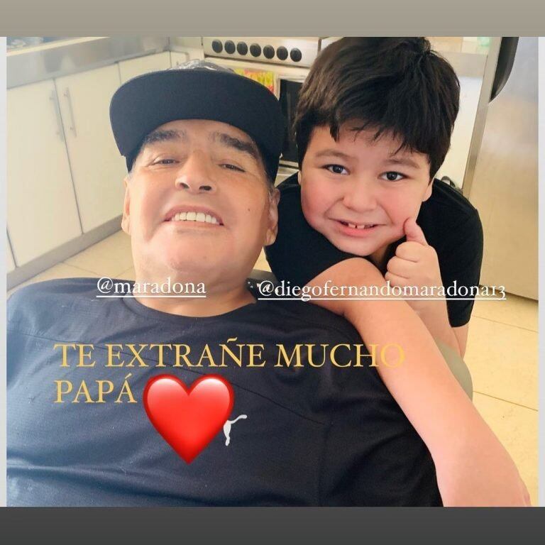 Diego Armando Maradona y su hijo, Dieguito Fernando (Foto:  Instagram)