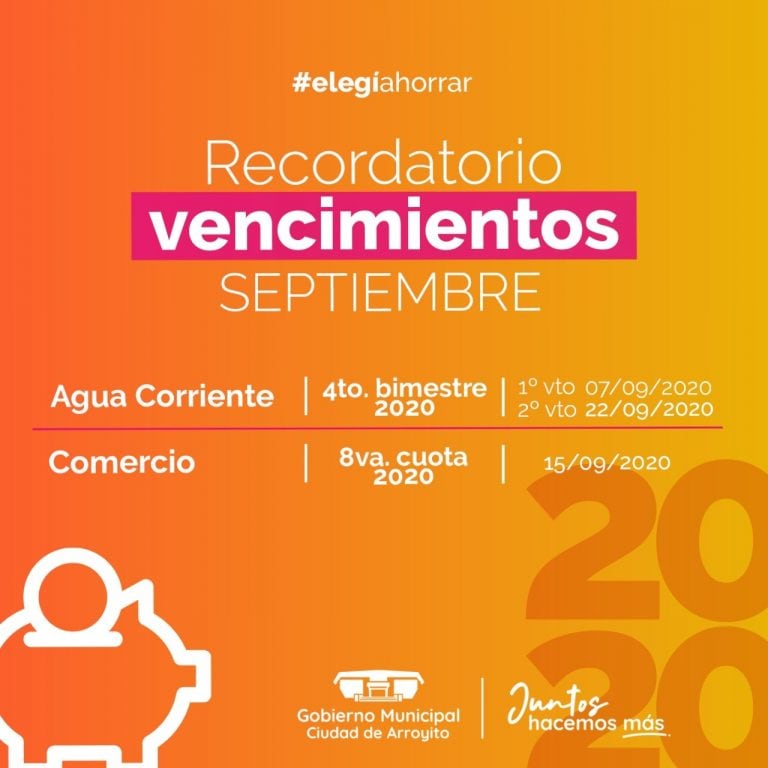 Calendario Impositivo Agua Corriente y Comercio Arroyito