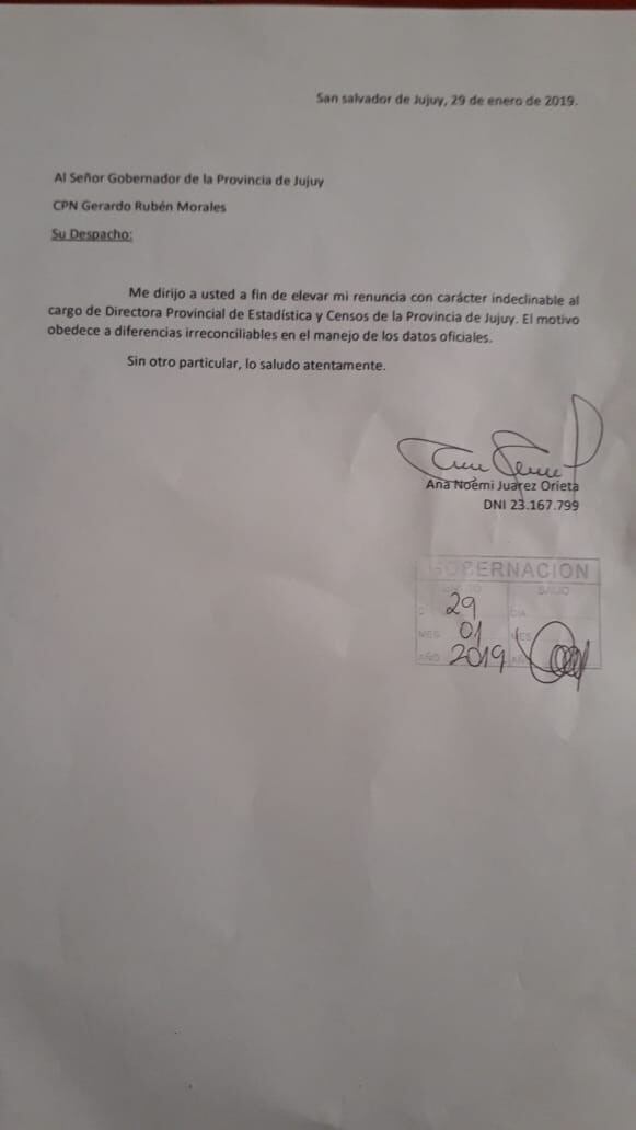 Carta de renuncia