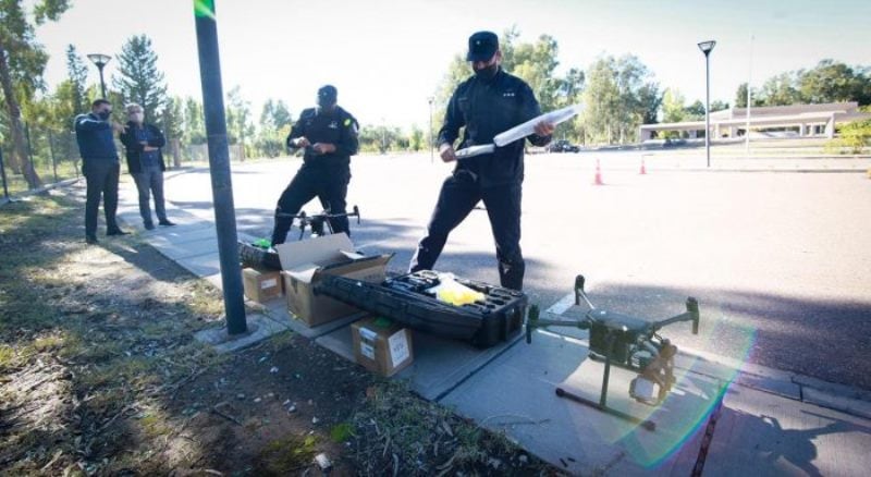 La prueba piloto con el dron de Seguridad fue durante el fin de semana en San Rafael y Alvear. 