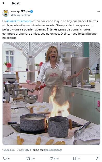 El terrible accidente en Bake Off Famosos que despertó la polémica con los churros caseros: “Lo que no hay que hacer”