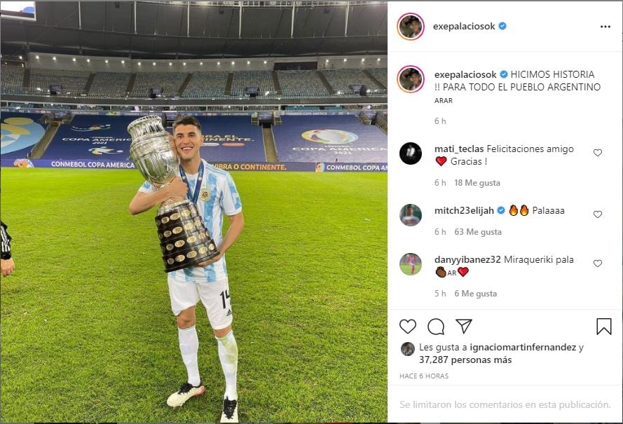 El Tucu Correa y Pala Palacios celebraron el campeonato en las redes.