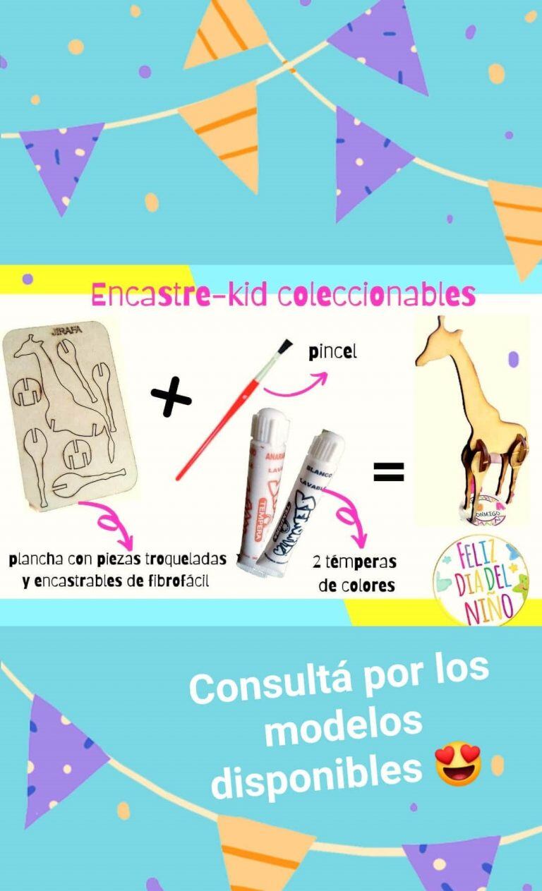 “Encastre-Kid” con muñequitos encastrables con diseños exclusivos para que los chicos armen y pinten.