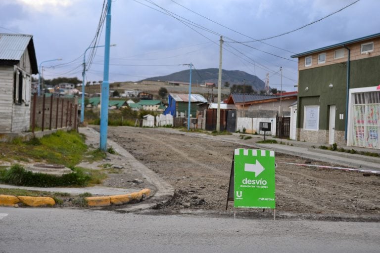 Cortes en las calles en Ushuaia.