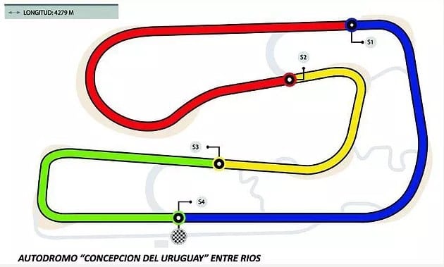 Trazado autódromo Concepción del Uruguay