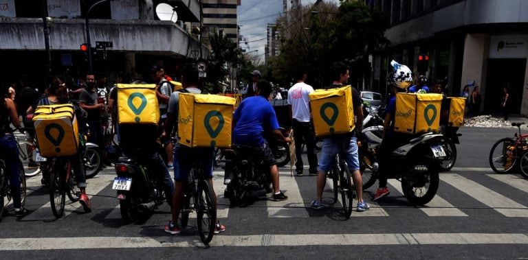 Protesta de Glovers en La Plata.