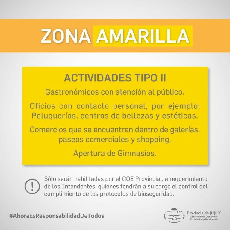 , habilitadas en funcionar en la "Zona amarilla"