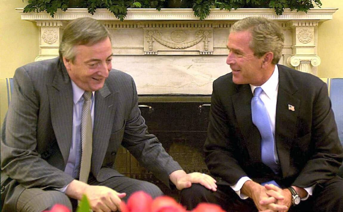 Néstor Kirchner y Bush hijo.