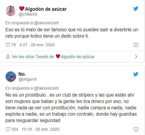 Algunos usuarios defendieron a Rosalía, Dua Lipa, Lizzo y Lil Nas X tras el video en el que le lanzan dinero a un grupo de strippers (Foto: Captura de Twitter)