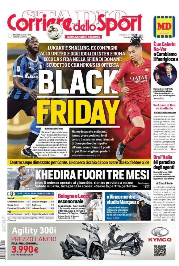 La tapa racista del  Corriere dello Sport (foto: web)