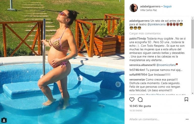 Adabel Guerrero y su pancita en Instagram (Foto: Instagram)