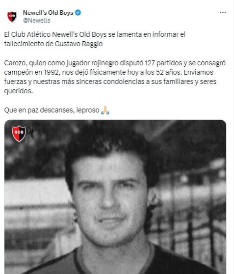 La despedida de su primer club, Newell's Old Boys.