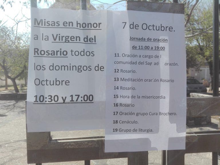 La Calera: Horario de las misas en el mes de Octubre.