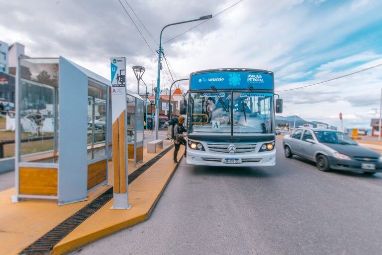 Recorrido de colectivos en Ushuaia