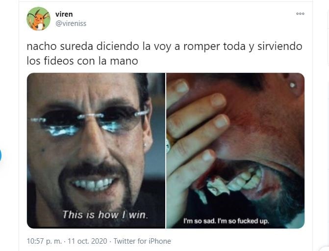 Los memes a Nacho Sureda "sirviendo los fideos con la mano"